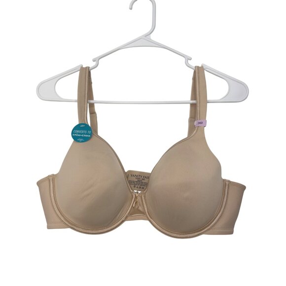 Vanity Fair Womens 36D Nude Underwire Full Coverage Bra Converts To Criss-Cross - Picture 1 of 9